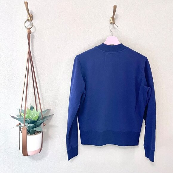 Universal Standard Peachy Terry Half Zip Pullover Vintage Blue Long Sleeve 3XS - Picture 7 of 8